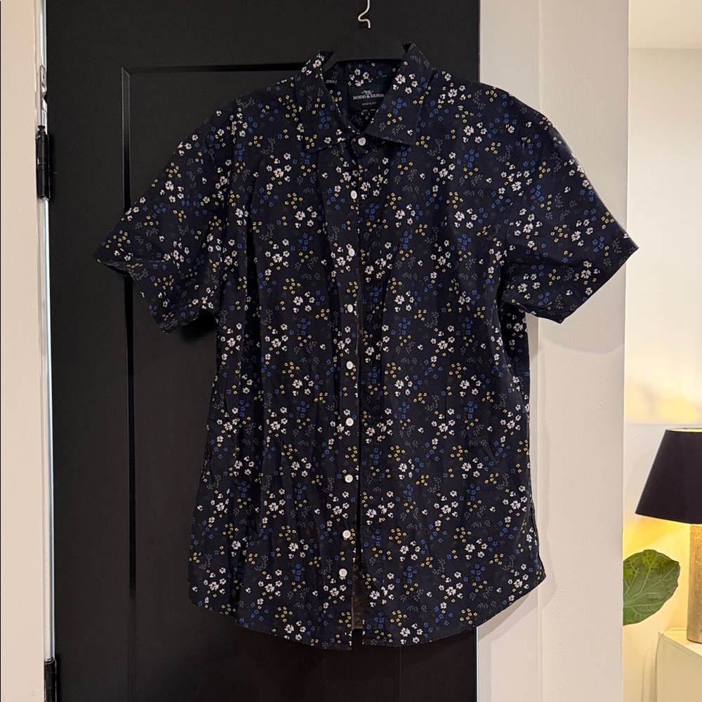 Rodd & Gunn Mens Dark Blue Floral Button Down Shirt